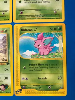 Pokemon Vtg LOT - Nidoran 55/10 - Base Set, 2, Aquapolis 96/147, Gym Challenge - Image 5
