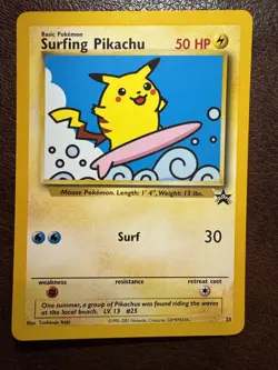2001 Promos - Wizards Black Star Surfing Pikachu Basic/Promo #28 NM - Image 1