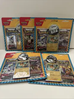 Pokemon TCG Scarlet & Violet Paldea Evolved 2pk blister lot of 5 **SEALED** - Image 1