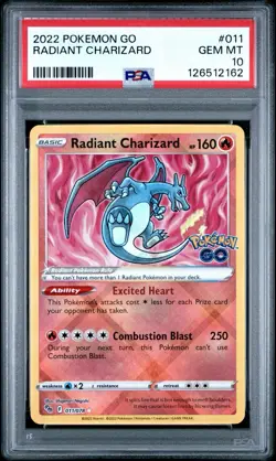 Pokemon- Radiant Charizard 011/078- Pokemon GO- PSA 10 Gem Mint - Image 1