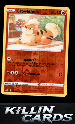 Reverse Holofoil Growlithe 032/264 Pokemon Common SWSH08: Fusion Strike Card NM - Image 1