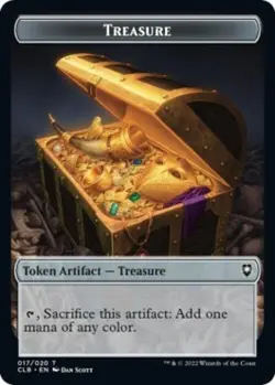 ~ Treasure / Skeleton Double-sided Token ~ NM Foil ~ ~ MTG ~ - Image 1