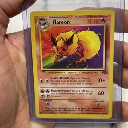 Pokemon Jungle Flareon Unlimited Card 19/64 Rare Non-Holo, Vintage LP+ WOTC Vtg - Image 1