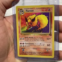 Pokemon Jungle Flareon Unlimited Card 19/64 Rare Non-Holo, Vintage LP+ WOTC Vtg - Image 2