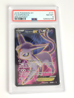 2016 Pokemon XY Full Art FA Espeon EX Breakpoint 117/122 PSA 8 - Image 1