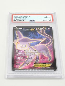 2016 Pokemon XY Full Art FA Espeon EX Breakpoint 117/122 PSA 8 - Image 2