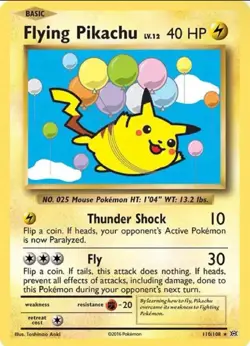 POKEMON EVOLUTIONS FLYING PIKACHU -110/108- SECRET RARE - Image 1