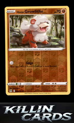 Reverse Holofoil Hisuian Growlithe 083/196 Pokemon Common SWSH11: Lost Origin Ca - Image 1