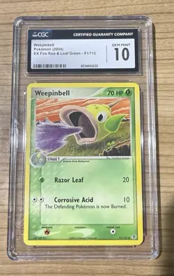 Pokemon TCG Weepinbell 51 Ex Fire Red Leaf Green 2004 CGC GEM MINT 10 - Image 1
