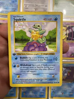 Pokemon TCG Squirtle 63/102 Base Set - 1st Edition - Shadowless - 1999 - WOTC - Image 1