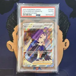 PSA 4 VG EXCELLENT 2022 Pokemon Brilliant Stars ACEROLA'S PREMONITION TG24 FA - Image 2