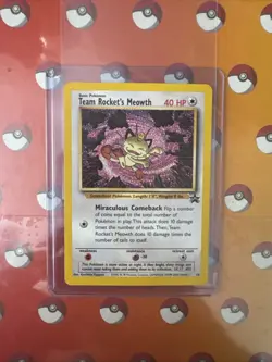Team Rocket's Meowth #18 NM Black Star Wotc Promo Pokemon Card TCG - Image 1