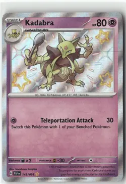 Kadabra, Pokemon SV: Paldean Fates Shiny Rare, 149/091 NM - Image 1