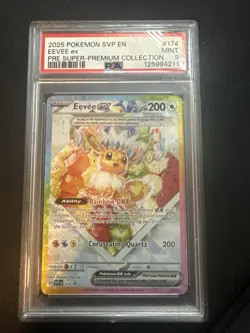 Pokemon TCG Eevee EX Prismatic Evolutions Special Illustration Card 174 PSA 9 - Image 1