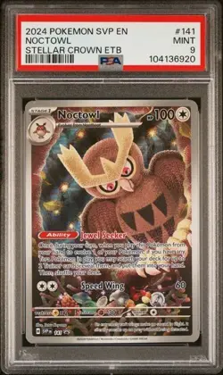 Noctowl 141 Sv: Scarlet & Violet Promo Cards Holo Mint PSA 9 Stellar Crown - Image 1