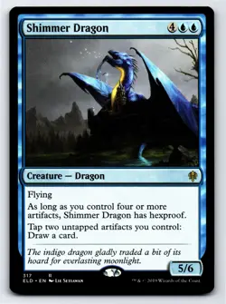Shimmer Dragon R Throne of Eldraine # 317 NM Normal - Image 1