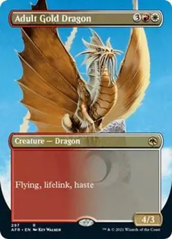Adult Gold Dragon (Borderless) NM #297 Forgotten Realms MTG - Image 1