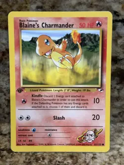 Pokemon - Blaine's Charmander 61/132 Common 1st Edition Gym Heroes - Image 1