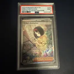 2023 POKEMON MEW EN-151 SPECIAL ILLUSTRATION RARE #203 ERIKA'S INVITATION PSA 9 - Image 1