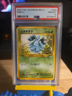 2001 Pokemon Neo 4 Pineco Japanese #204 PSA 10 - Image 2