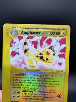 Pokemon TCG Ampharos Expedition 2/165 Reverse Holo Holo Rare - Damaged - Image 3