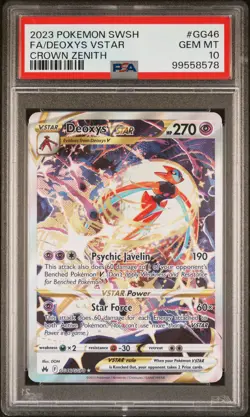 2023 POKEMON SWORD & SHIELD CROWN ZENITH #GG46 FULL ART/DEOXYS VSTAR PSA 10 - Image 1