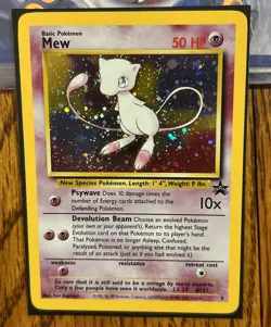 Promo Mew #9 Holo Black Star Pokemon TCG Vintage WOTC SWIRL - Image 1