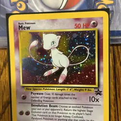 Promo Mew #9 Holo Black Star Pokemon TCG Vintage WOTC SWIRL - Image 3