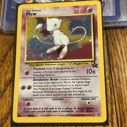 Promo Mew #9 Holo Black Star Pokemon TCG Vintage WOTC SWIRL - Image 4