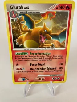 Pokemon Karte Glurak Lv. 60 Holo SWIRL 1/99 Arceus 2009 Deutsch Excellent - Image 1