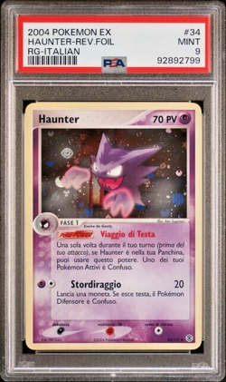 Pokemon PSA 9 Haunter #34 Reverse Foil Fire Red & Leaf Green 2004 Italiano - Image 2