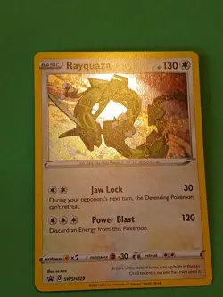 Pokemon Sword & Shield Celebrations Rayquaza SWSH 029 Promo Card Black Star Holo - Image 2