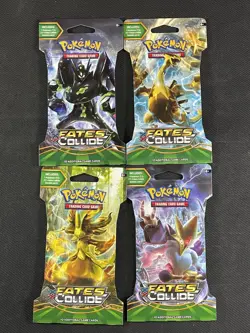 Pokemon Cards x4 Blisters Fates Collide Sealed XY Ultra Rare 2016 - Image 1