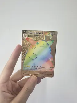 Pikachu VMAX HP 310 Gold Metal POKEMON collectible Game Card Gift Display！ - Image 3