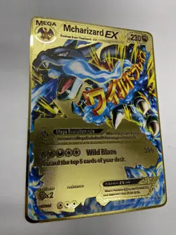 Mcharizard EX HP 230 Gold Metal POKEMON collectible Card Gift！ - Image 4