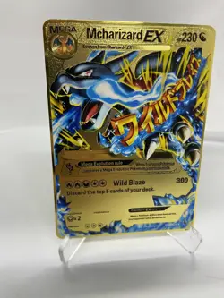 Mcharizard EX HP 230 Gold Metal POKEMON collectible Card Gift！ - Image 5