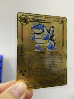 Blastoise 100HP Gold Metal POKEMON collectible Card Gift！ - Image 2