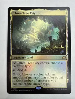 MTG Three Tree City #0260 Bloomburrow Rare Legendary Land Foil Edition NM - Image 1