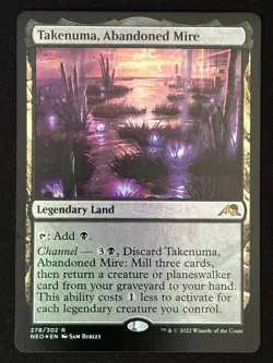 1x MTG Takenuma, Abandoned Mire (Foil) - Kamigawa: Neon Dynasty (NEO) #278 - Image 1