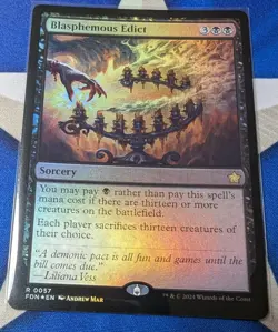 Blasphemous Edict FDN NM Foil MTG Foundations - Image 1