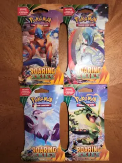 NEW Pokemon XY ROARING SKIES Sleeved Booster~Complete 4 Pack Art Set~SEALED~Rare - Image 3