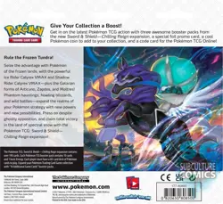 Pokemon TCG Sword & Shield Chilling Reign 3 Booster Packs Eevee Promo Card +Coin - Image 2