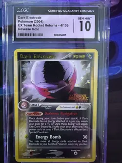 Dark Electrode EX CGC 10 Stamped! Team Rocket Returns Rev. Holo Rare Pokemon Psa - Image 1