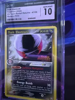 Dark Electrode EX CGC 10 Stamped! Team Rocket Returns Rev. Holo Rare Pokemon Psa - Image 2