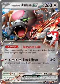 BLOODMOON URSALUNA EX TWILIGHT MASQUERADE POKEMON (PRIZE PACK SERIES, NM) - Image 1