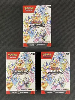 Pokemon Cards x3 Prismatic Evolutions Booster Bundles Sealed S&V Ultra Rare 2025 - Image 1