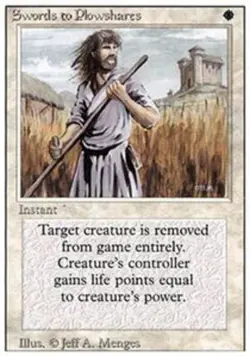 MTG Swords to Plowshares, Revised Edition, Heavily Played, English - Image 1