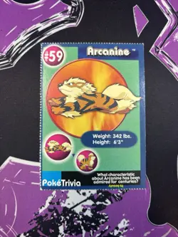 Pokemon 1999 PokeTrivia #59 Arcanine Mewtwo Strikes Back Movie Scene 1 - Image 1