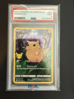2021 Pokemon Pikachu 005/025 Celebrations Holo Full Art PSA 9 MINT (NEW CERT) - Image 3