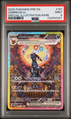 2025 POKEMON PRE EN-PRISMATIC EVOLUTIONS #161 UMBREON EX PSA 9 - Image 1